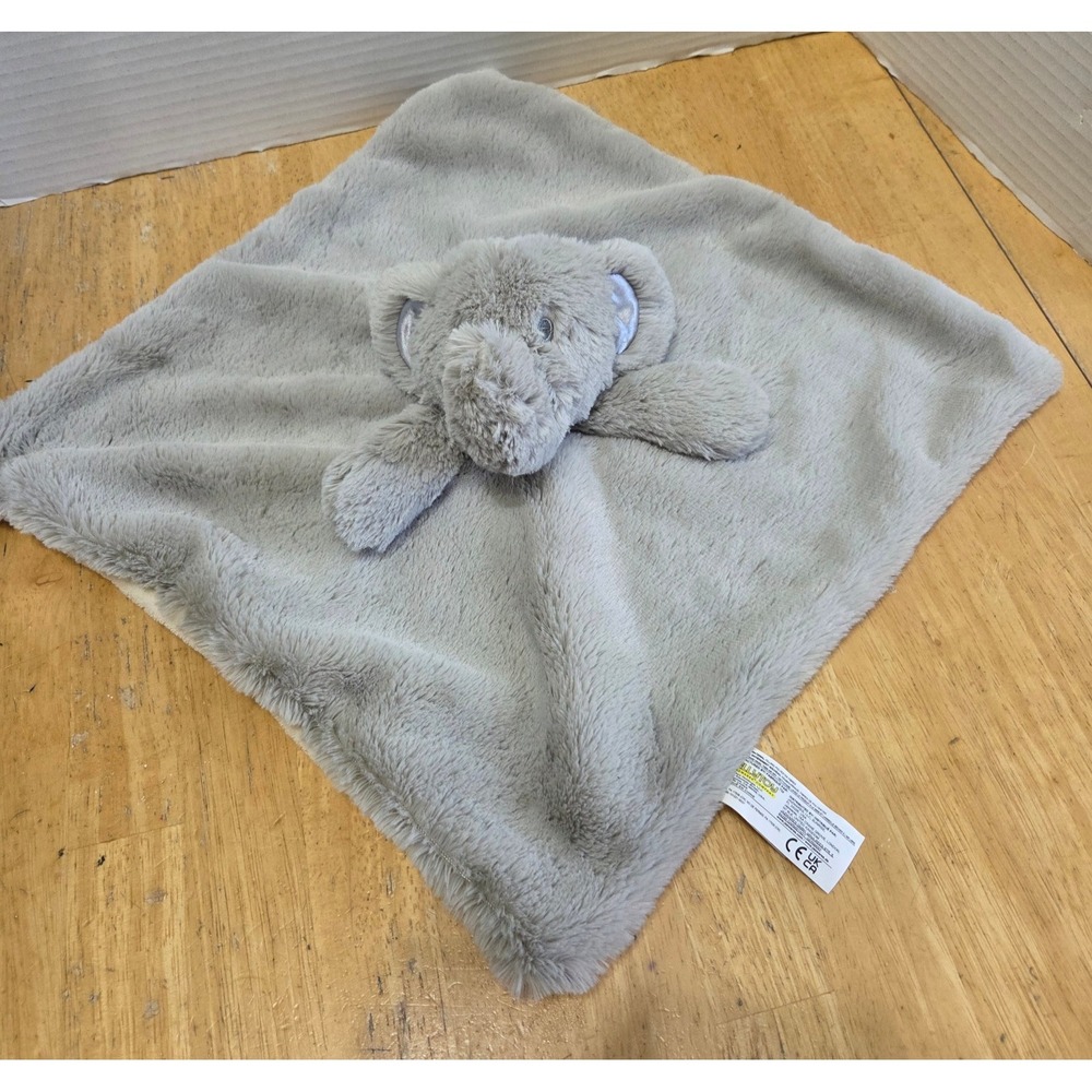 Kellytoy K. Luxe Gray Elephant Baby Security Blanket Lovey Rattle Plush